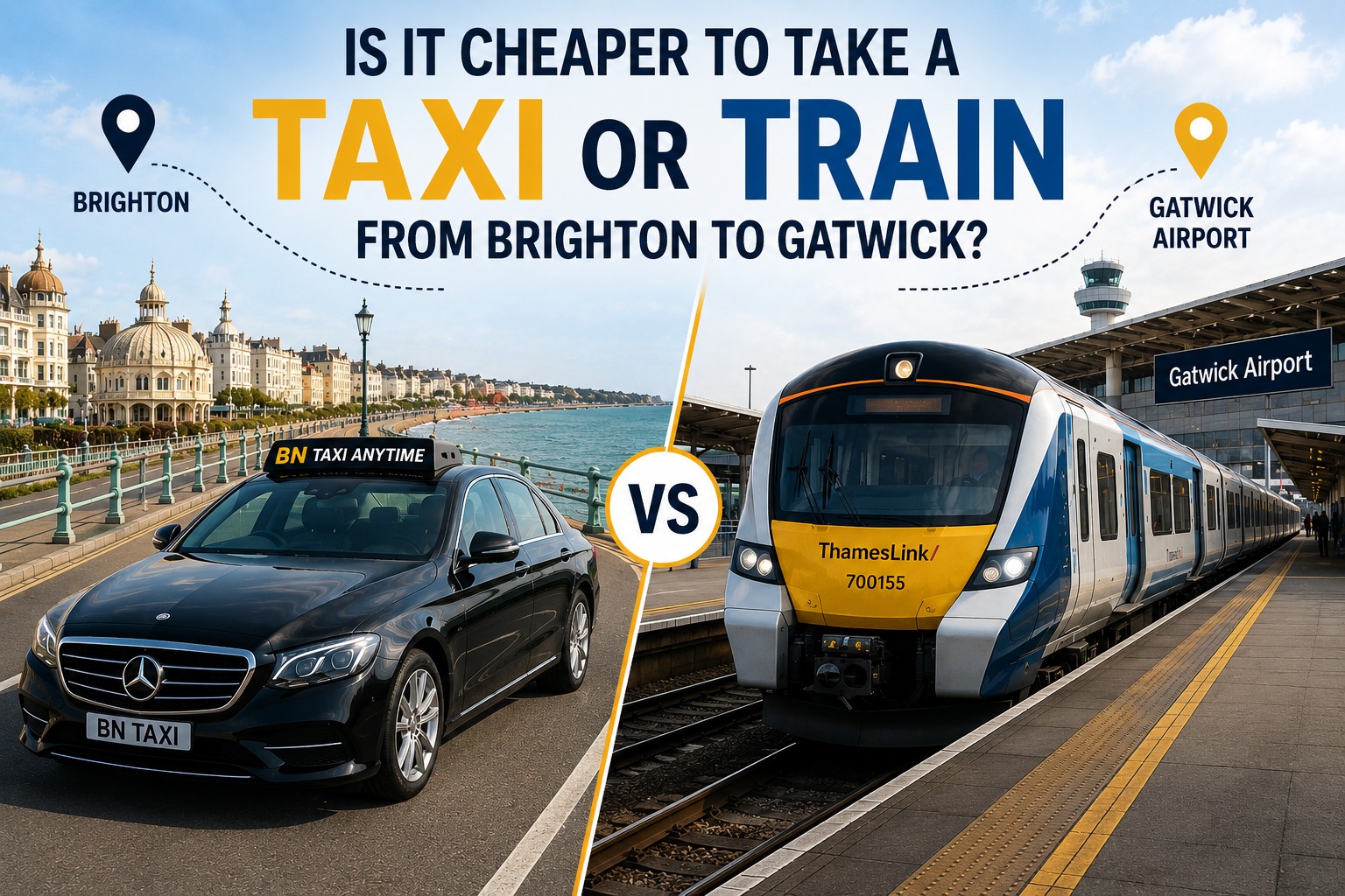Is It Cheaper to Take a Taxi or Train from Brighton to Gatwick?